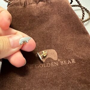 Golden Bear Small Silver Baby Bear Earrings